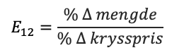 Krysspriselastisitet formel