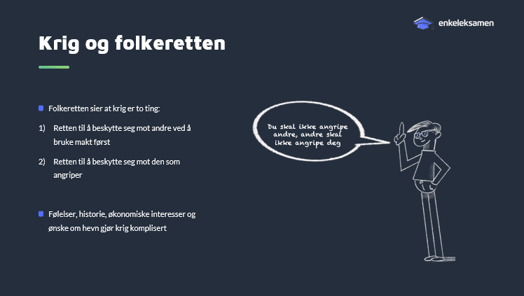 Faglig presentasjon fra enkeleksamen om krig og folkeretten