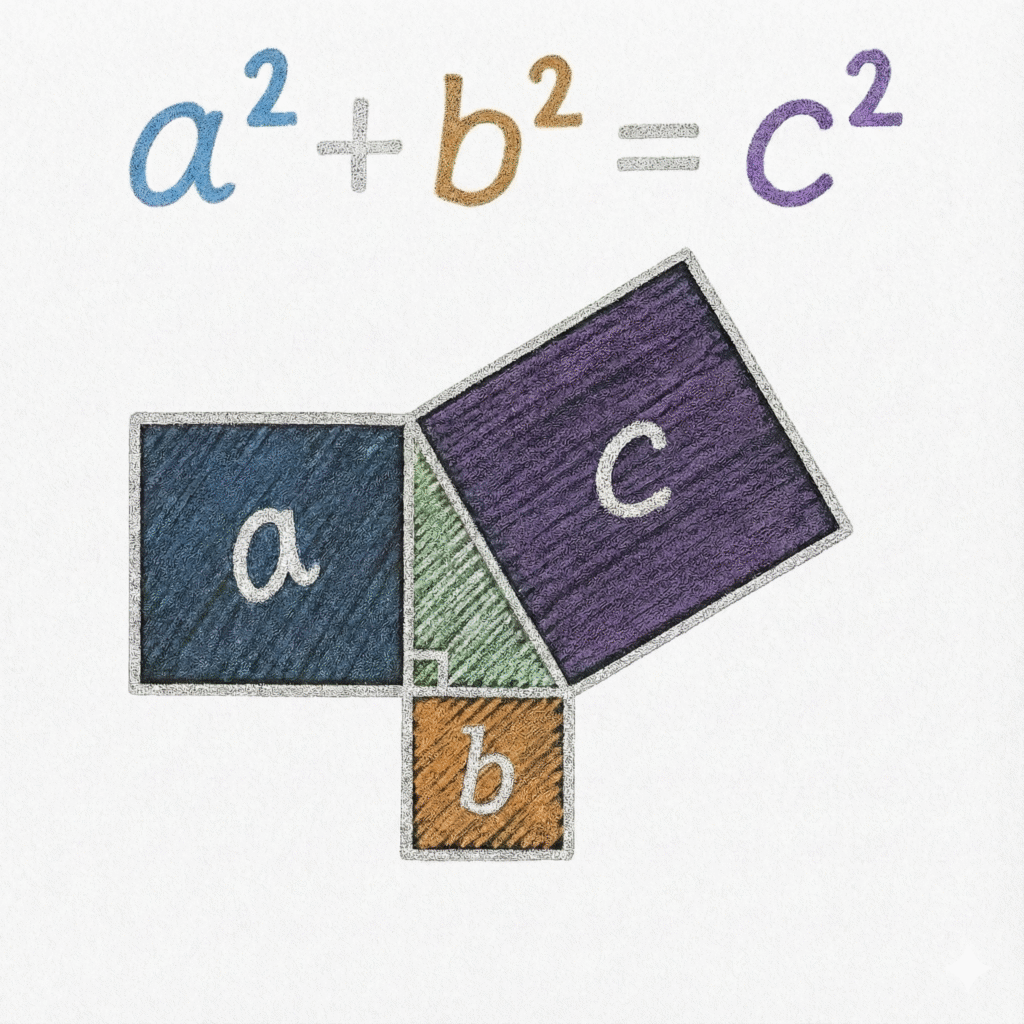 Illustrasjon av Pytagoras læresetning som hjelper deg å finne tangens